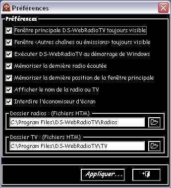 DS-WebRadioTV - Barre des tches